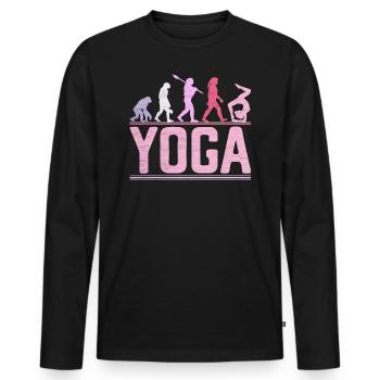 Yoga Evolution Women Fitness and Gym Funny - Men's Premium Organic Long Sleeve Shirt - black - Front - Nico (187cm)