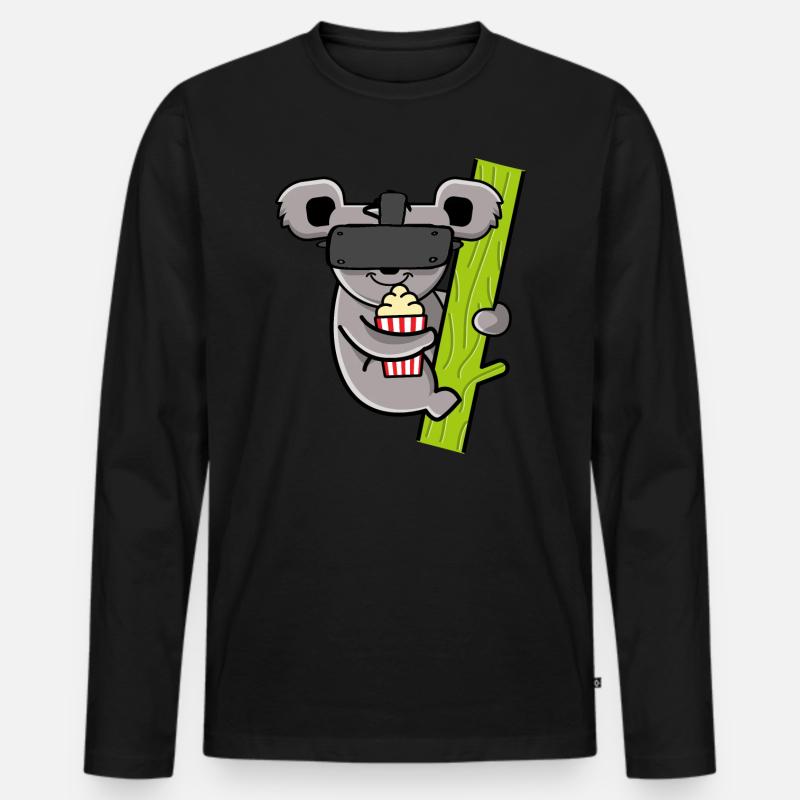 KOALA VR - Männer Premium Bio Langarmshirt - Schwarz