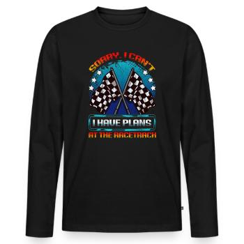 Dirt Track Racing Pläne auf der Rennstrecke Racer - Männer Premium Bio Langarmshirt - Schwarz - Vorne - Nico (187cm)