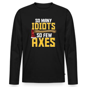 Sarkastisches Axtwerfen Lustiges Kriegsbeil - Männer Premium Bio Langarmshirt - Schwarz - Vorne - Nico (187cm)