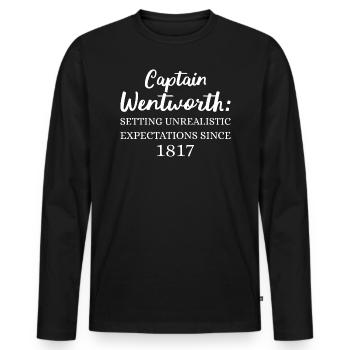 Le capitaine Wentworth fixe des attentes irréalistes - T-shirt manches longues Premium bio Homme - noir - Devant - Nico (187cm)