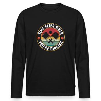 Pickleball Zeit Vergeht, Wenn Sie - Männer Premium Bio Langarmshirt - Schwarz - Vorne - Nico (187cm)
