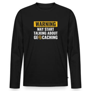 Geocaching Geocacher Können Anfangen, Über - Männer Premium Bio Langarmshirt - Schwarz - Vorne - Nico (187cm)