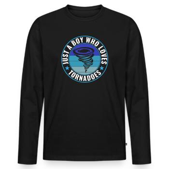 Nur Ein Junge, Der Tornados Liebt, Die - Männer Premium Bio Langarmshirt - Schwarz - Vorne - Nico (187cm)