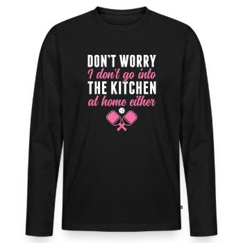 Pickleball players don't go in - Men's Premium Organic Long Sleeve Shirt - black - Front - Nico (187cm)