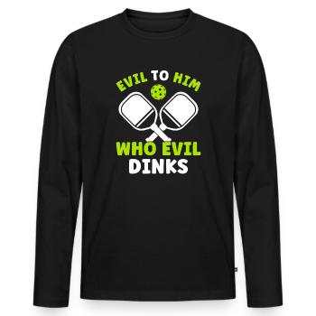 Pickleballspieler Böse Für Ihn Pickleball Männer - Männer Premium Bio Langarmshirt - Schwarz - Vorne - Nico (187cm)