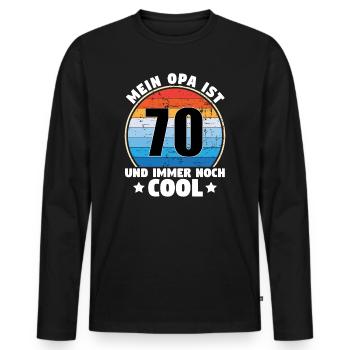 My Grandpa Is 70 And Still Cool 1954 - Men's Premium Organic Long Sleeve Shirt - black - Front - Nico (187cm)