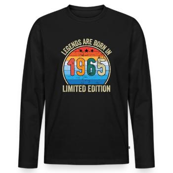 Legends Are Born In 1965 Limited Edition - Männer Premium Bio Langarmshirt - Schwarz - Vorne - Nico (187cm)