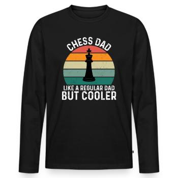 Chess Dad Like A Regular Dad But Cooler - Männer Premium Bio Langarmshirt - Schwarz - Vorne - Nico (187cm)