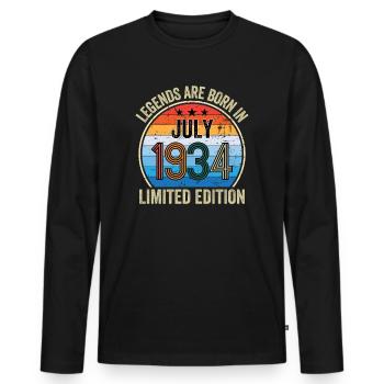 Legends Are Born In July 1934 Limited Edition - Männer Premium Bio Langarmshirt - Schwarz - Vorne - Nico (187cm)