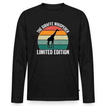 The Giraffe Whisperer - Männer Premium Bio Langarmshirt - Schwarz - Vorne - Nico (187cm)
