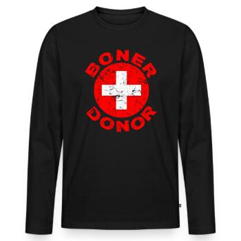 Boner Donor Funny Halloween Costume Idea - Men's Premium Organic Long Sleeve Shirt - black - Front - Nico (187cm)