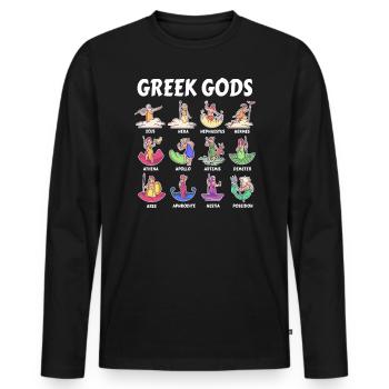 Götter der griechischen Mythologie - Antike Götter Griechenlands - Männer Premium Bio Langarmshirt - Schwarz - Vorne - Nico (187cm)