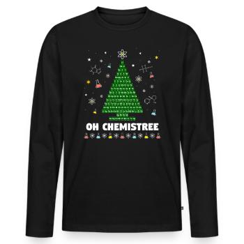 Chemistree Christbaum Chemie Periodensystem - Männer Premium Bio Langarmshirt - Schwarz - Vorne - Nico (187cm)