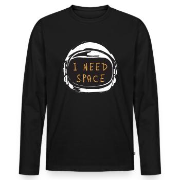 NASA - Men's Premium Organic Long Sleeve Shirt - black - Front - Nico (187cm)