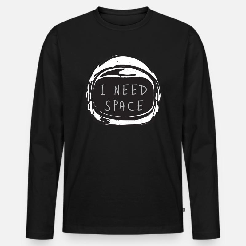 NASA - Männer Premium Bio Langarmshirt - Schwarz