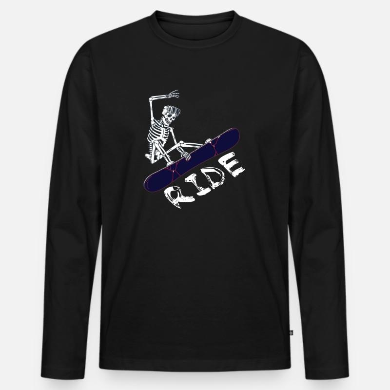Snowboard - Männer Premium Bio Langarmshirt - Schwarz