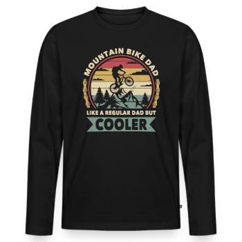 Mountain Bike Dad Like a regular dad but cooler - Men's Premium Organic Long Sleeve Shirt - black - Front - Nico (187cm)