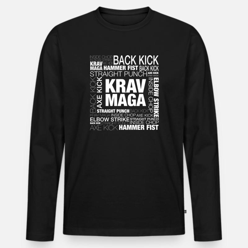 Krav Maga Wörter - Männer Premium Bio Langarmshirt - Schwarz