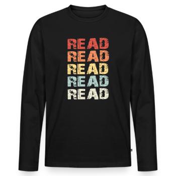 Lesen Lesen - Männer Premium Bio Langarmshirt - Schwarz - Vorne - Nico (187cm)
