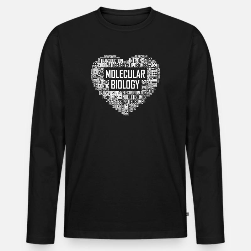 Molekularbiologie Herz - Männer Premium Bio Langarmshirt - Schwarz