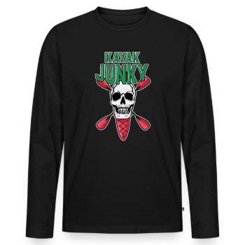 Kayak Junky - Men's Premium Organic Long Sleeve Shirt - black - Front - Nico (187cm)