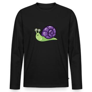 Snail - Men's Premium Organic Long Sleeve Shirt - black - Front - Nico (187cm)