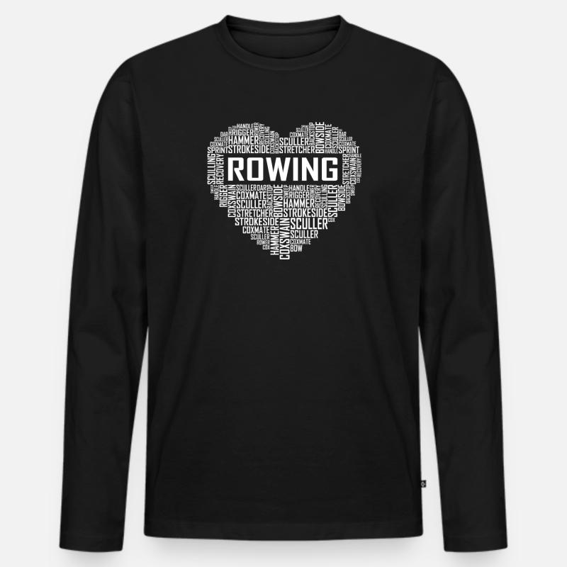 Ruderherz - Männer Premium Bio Langarmshirt - Schwarz