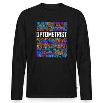 Optometrist Words - Men's Premium Organic Long Sleeve Shirt - black - Front - Nico (187cm)