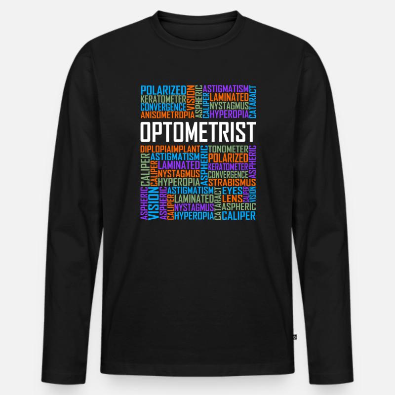 Optiker Worte - Männer Premium Bio Langarmshirt - Schwarz