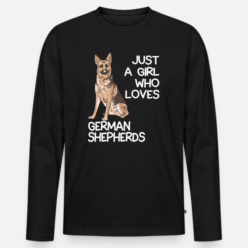Nur ein Mädchen, das Deutsche Schäferhunde liebt - Männer Premium Bio Langarmshirt - Schwarz