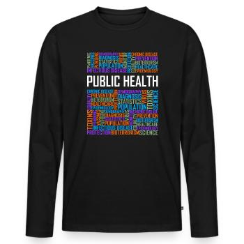 Public Health Words - Men's Premium Organic Long Sleeve Shirt - black - Front - Nico (187cm)