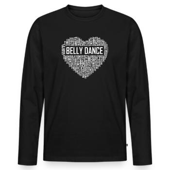 Coeur de danse du ventre - T-shirt manches longues Premium bio Homme - noir - Devant - Nico (187cm)