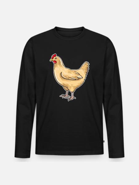 Chicken - Men's Premium Organic Long Sleeve Shirt - black