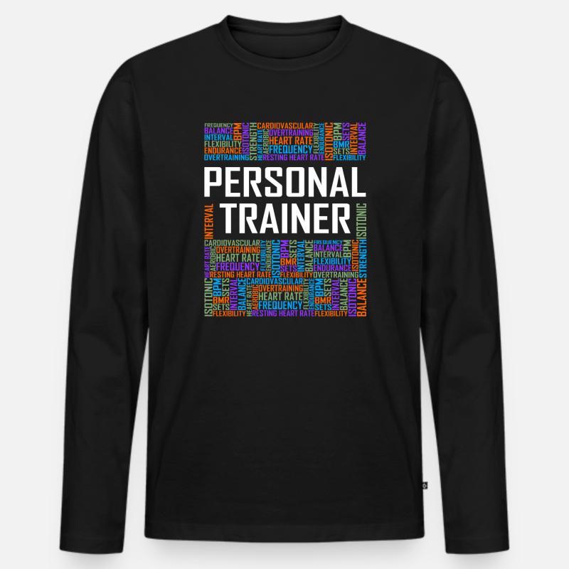 Personal Trainer - Worte - Männer Premium Bio Langarmshirt - Schwarz