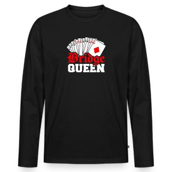 Bridge Queen - Männer Premium Bio Langarmshirt - Schwarz - Vorne - Nico (187cm)