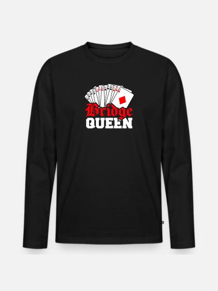 Bridge Queen - Männer Premium Bio Langarmshirt - Schwarz