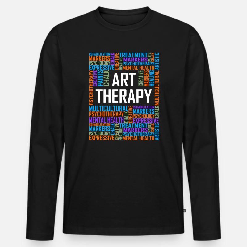 Kunsttherapie - Worte - Männer Premium Bio Langarmshirt - Schwarz