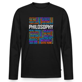 Philosophy - Words - Men's Premium Organic Long Sleeve Shirt - black - Front - Nico (187cm)