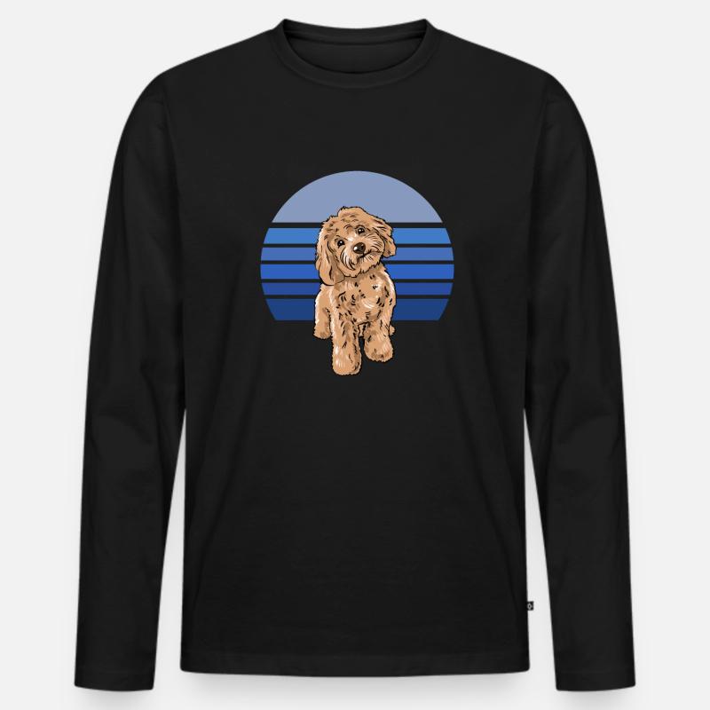 Cockapoo Blue Retro - Men's Premium Organic Long Sleeve Shirt - black