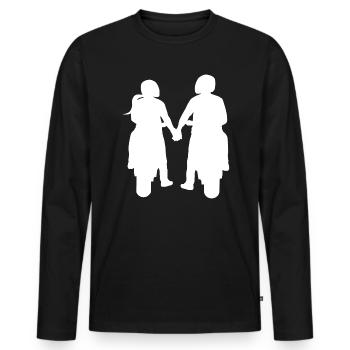 Bikercouple Couples Motorcycle Biker Couple - Men's Premium Organic Long Sleeve Shirt - black - Front - Nico (187cm)
