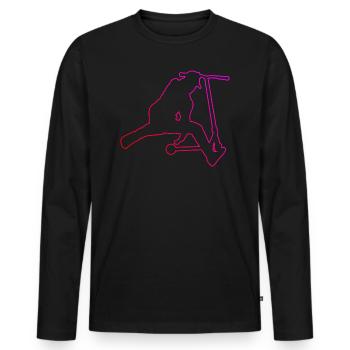 Scooter Stunt Scooter Ladies Scooter Stunt - Men's Premium Organic Long Sleeve Shirt - black - Front - Nico (187cm)