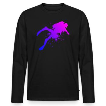 Plongée Plongée Libre Plongée Plongée Hommes - T-shirt manches longues Premium bio Homme - noir - Devant - Nico (187cm)
