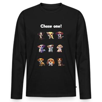 Dog9x9 - Männer Premium Bio Langarmshirt - Schwarz - Vorne - Nico (187cm)