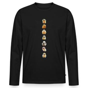 PouletsLong - T-shirt manches longues Premium bio Homme - noir - Devant - Nico (187cm)