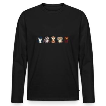 OtterShort - Männer Premium Bio Langarmshirt - Schwarz - Vorne - Nico (187cm)