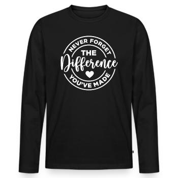 N’oubliez jamais la différence - T-shirt manches longues Premium bio Homme - noir - Devant - Nico (187cm)
