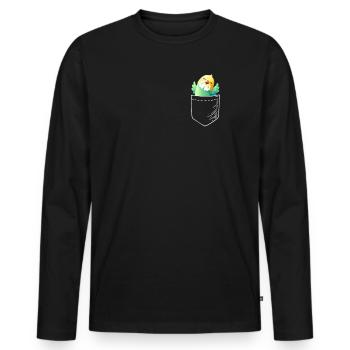 Perruche - T-shirt manches longues Premium bio Homme - noir - Devant - Nico (187cm)