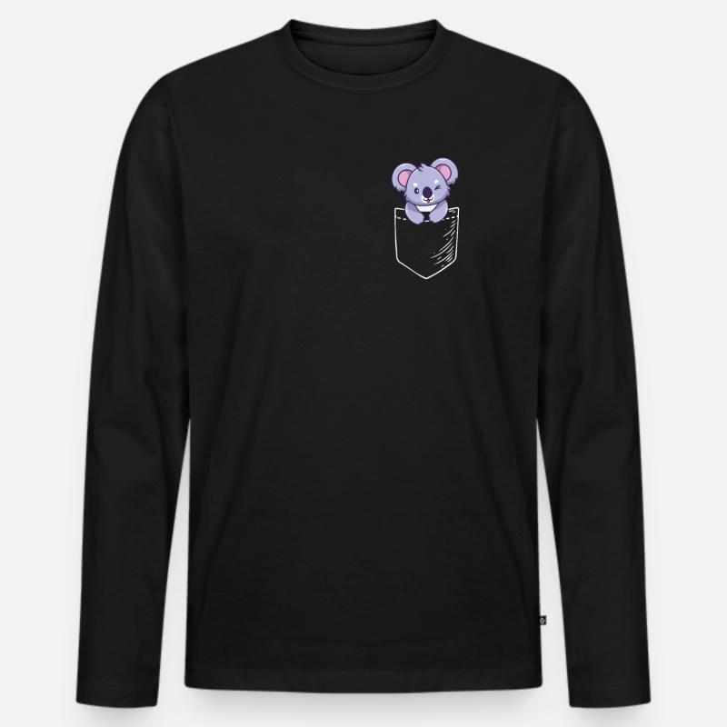 Koala - Männer Premium Bio Langarmshirt - Schwarz