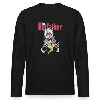 Cadeaux de robot robot Botfather - T-shirt manches longues Premium bio Homme - noir - Devant - Nico (187cm)
